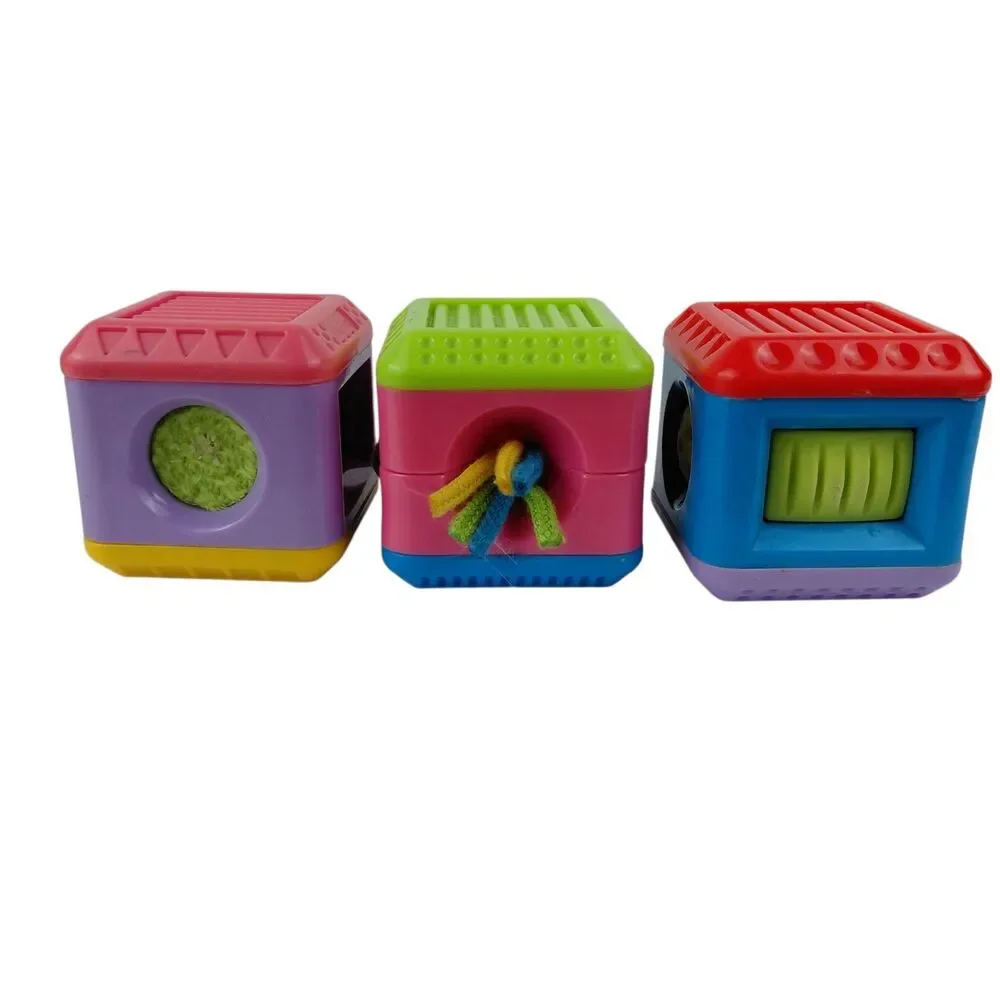 Fisher-Price Peek-a-Blocks Sensory Animal Stacking Blocks Lot Of 7